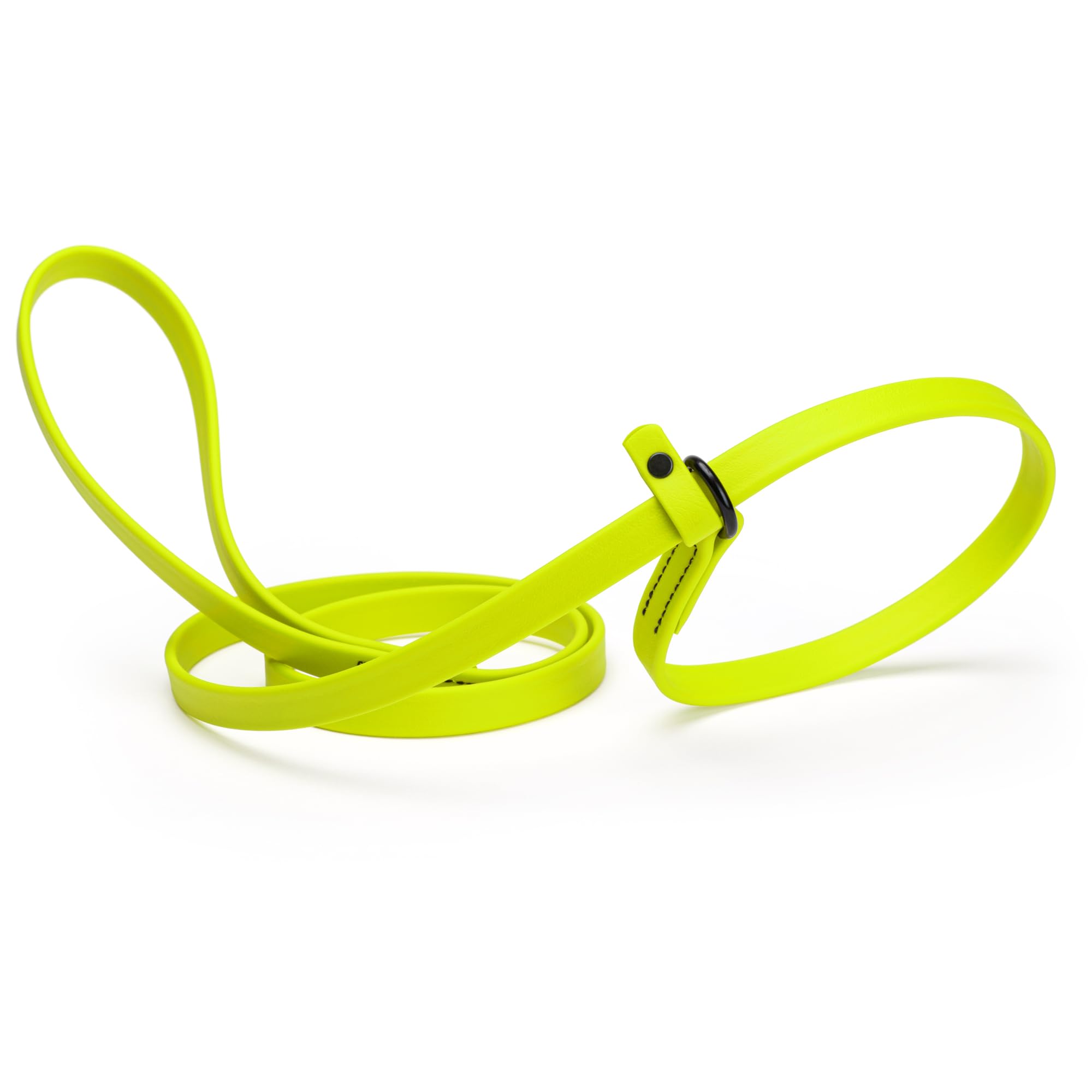 Dogline Biothane Slip Dog Leash - For Small, Medium And Large Dogs - Odor Free Slip Lead, Heavy Duty And Durable Material Kennel Lead - Safety Yellow - 5Ft L X 3/8In W