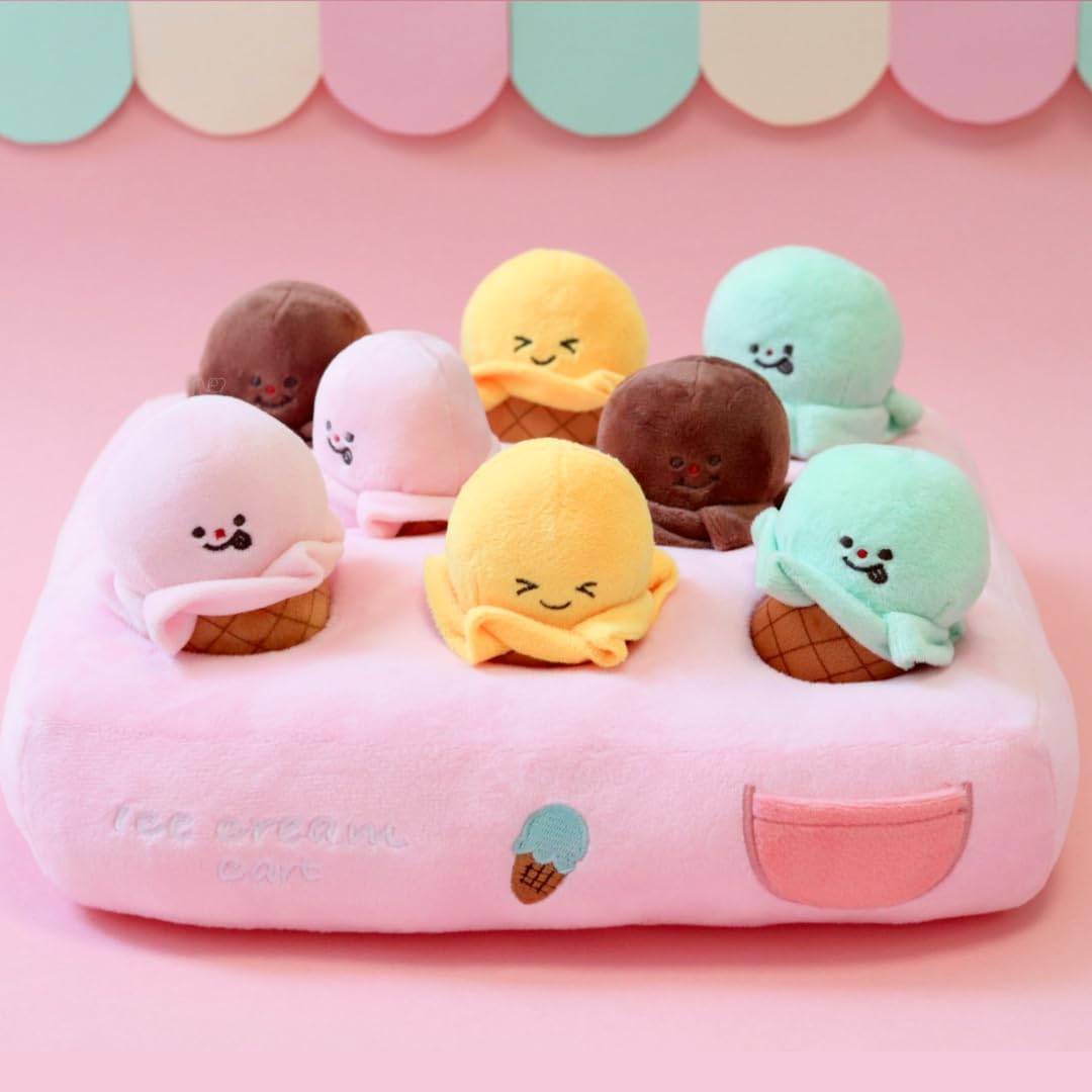 Gosuny Toys Enrichment Dog Puzzle Toy, Snuffle Mat For Puppies, Pink Dog Toys For Small Dogs, Interactive Small Dog Toys, Ice Cr