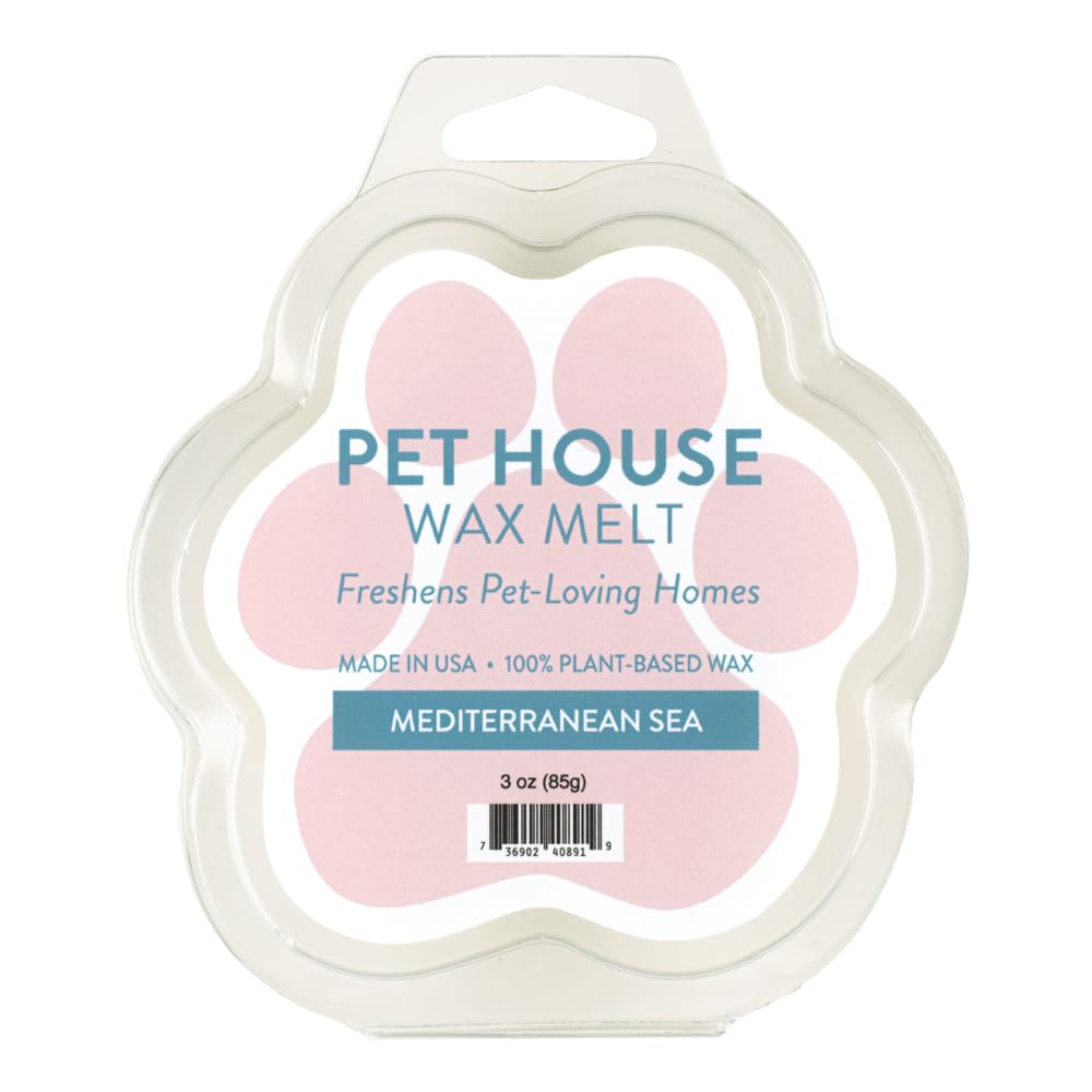 One Fur All 100% Natural Soy Wax Melts In 20+ Fragrances, Pack Of 2 By Pet House - Long Lasting Pet Odor Eliminating Wax Melts, Non-Toxic Pet Wax Melts, Made In Usa (Mediterranean Sea)