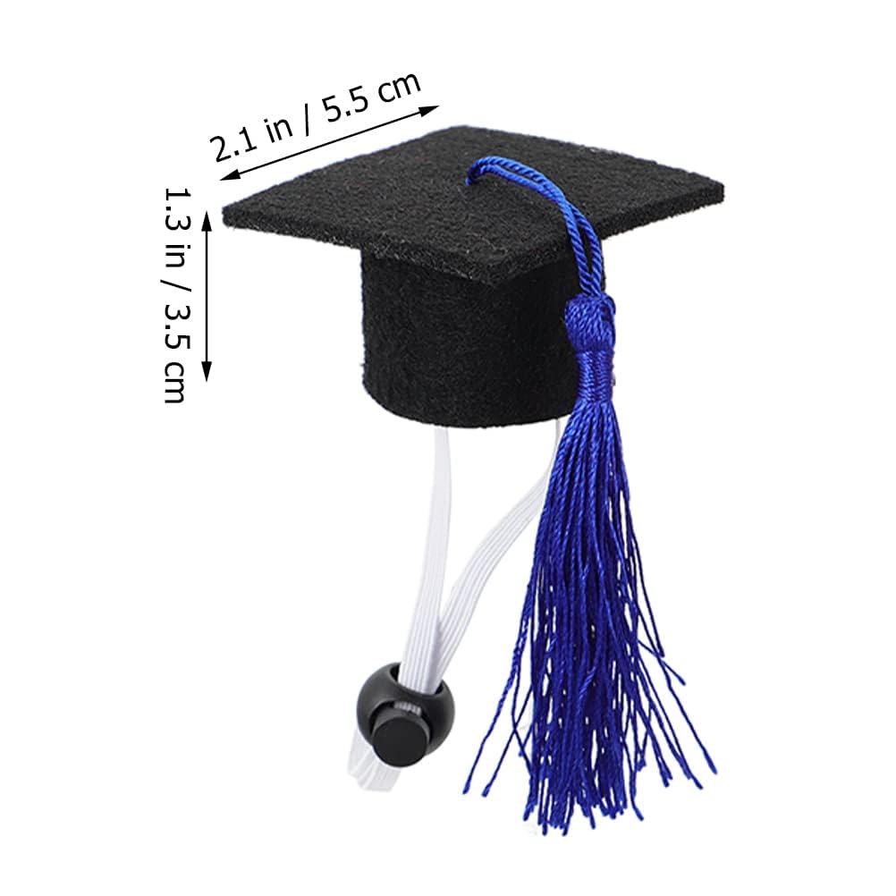 Luozzy 5 Pcs Graduation Caps Small Dog Graduation Hats With Blue Tassel 2024 Graduation Pet Costume Accessory For Dogs Cats