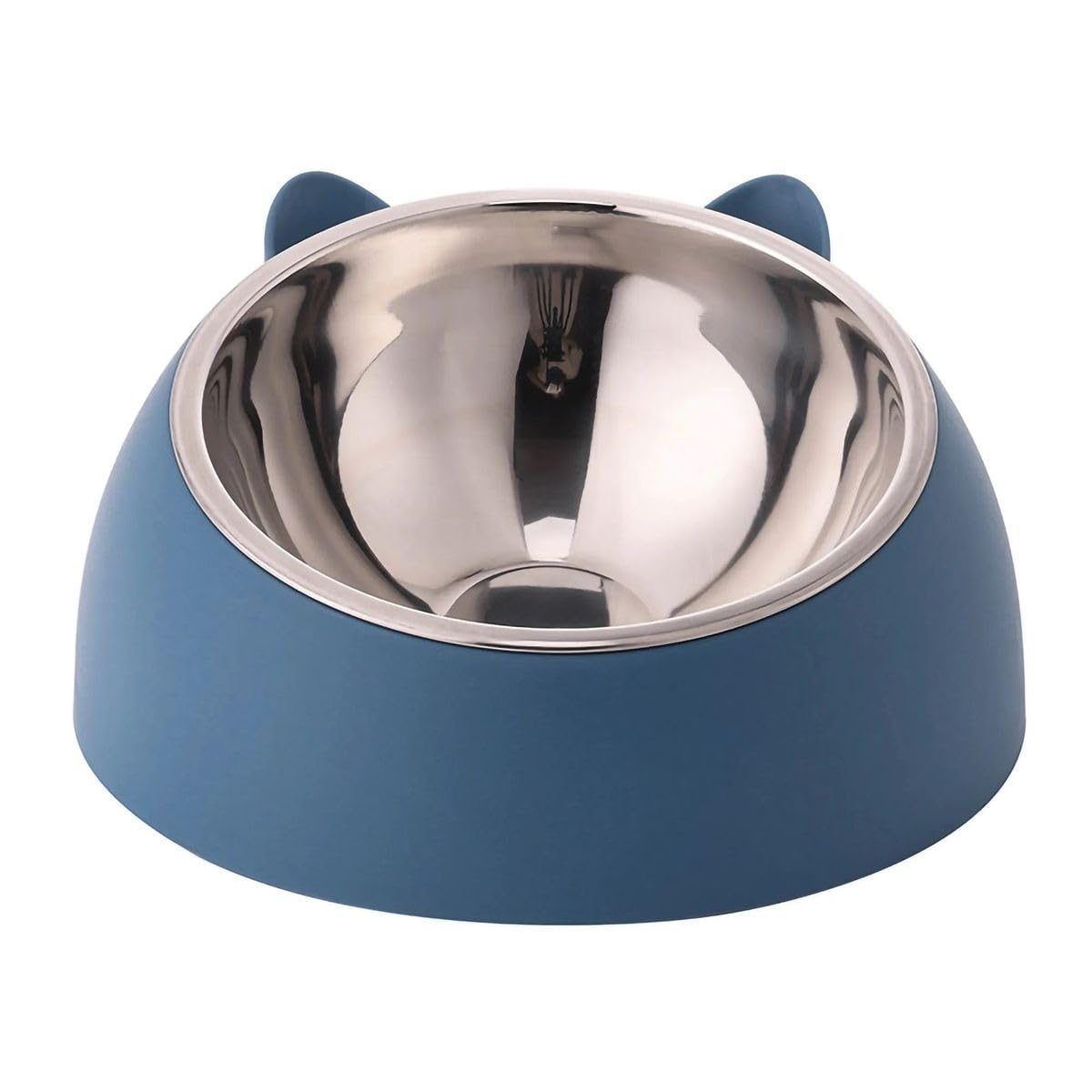 Vandu Raised Cat Food Bowls Stainless Steel Tilted Non Spill Kitten Puppy Food Bowl Slanted Dog Elevated Dish For Pets Dog Feede