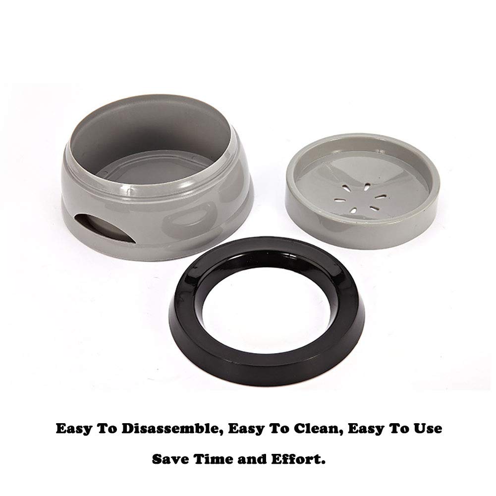 Love Dream No Spill Dog Water Bowl, No Drip Slow Water Feeder Dog Bowl No Slip Vehicle Carried Pet Water Dispenser 25 Oz With Floating Disk Slow Drinking Bowl For Dogs Cats (Blue)