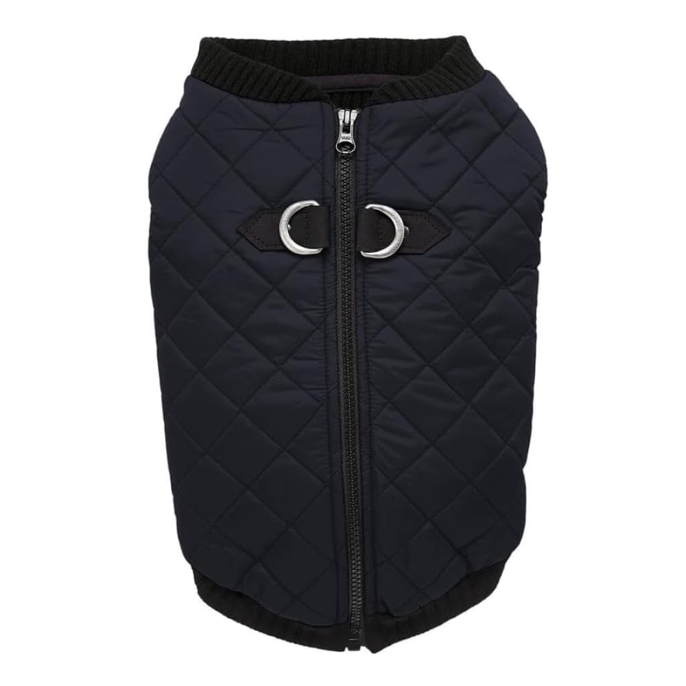 Gooby - Fashion Vest, Small Dog Sweater Bomber Jacket Coat with Stretchable Chest, Black, Small