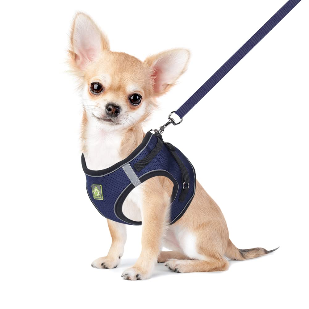 Feimax Dog & Cat Harness Set, No Pull, Reflective, Adjustable, Soft Mesh, Red, M (Chest 13.7-15.7'')