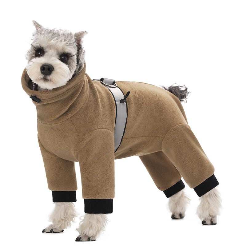 Polar Fleece Dog Coats For Small Medium Dogs, Winter Jacket Sweater Vest Bodysuit, Four-Legged Warm Clothes Pajamas