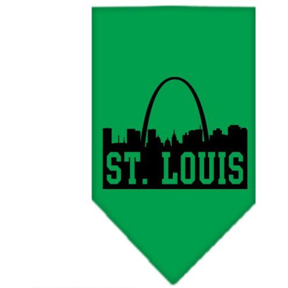 Mirage Pet Products St. Louis Skyline Screen Print Bandana, Large, Emerald Green