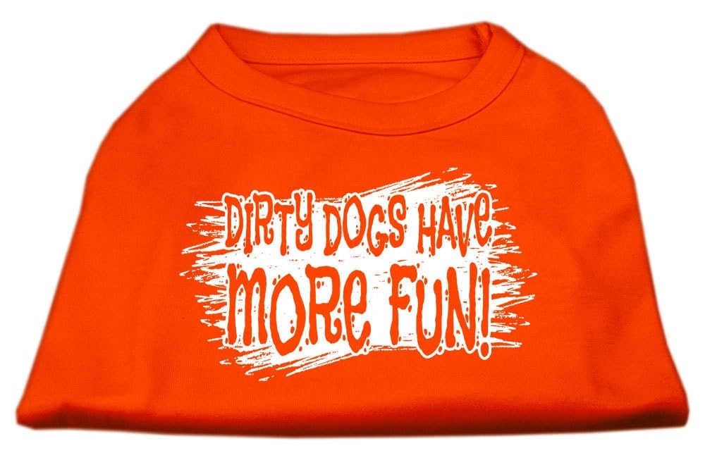 Pet Dog & Cat Shirt Screen Printed, 'Dirty Dogs Have More Fun' Brown Lg (10-14 Lbs.)