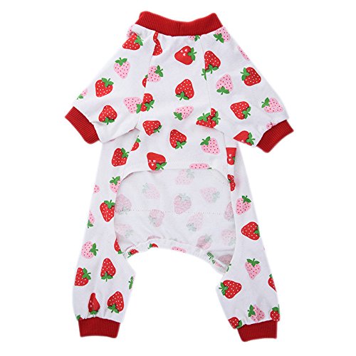 S-Lifeeling Dog Pajamas - Comfortable Turtleneck Love Pattern Puppy Jumpsuit Shirt - 100% Cotton Coat For Medium And Small Dogs