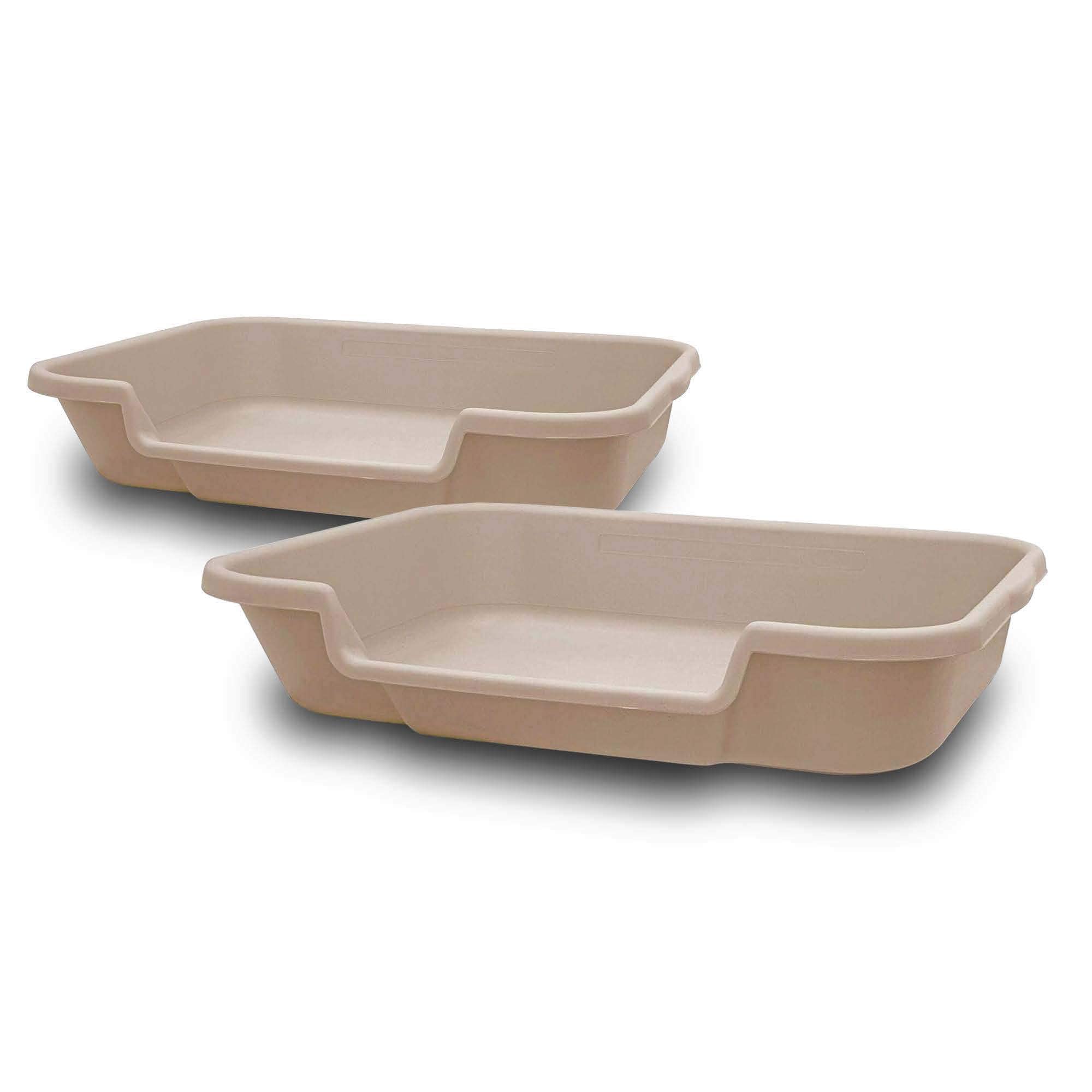 Kittygohere Senior Cat Litter Box 2 Pack, Large Beach Sand Low Entrance Kitty Litter Box, Sized For Cats Comfort, Perfect For Senior And Arthritic Cats, Made In Usa