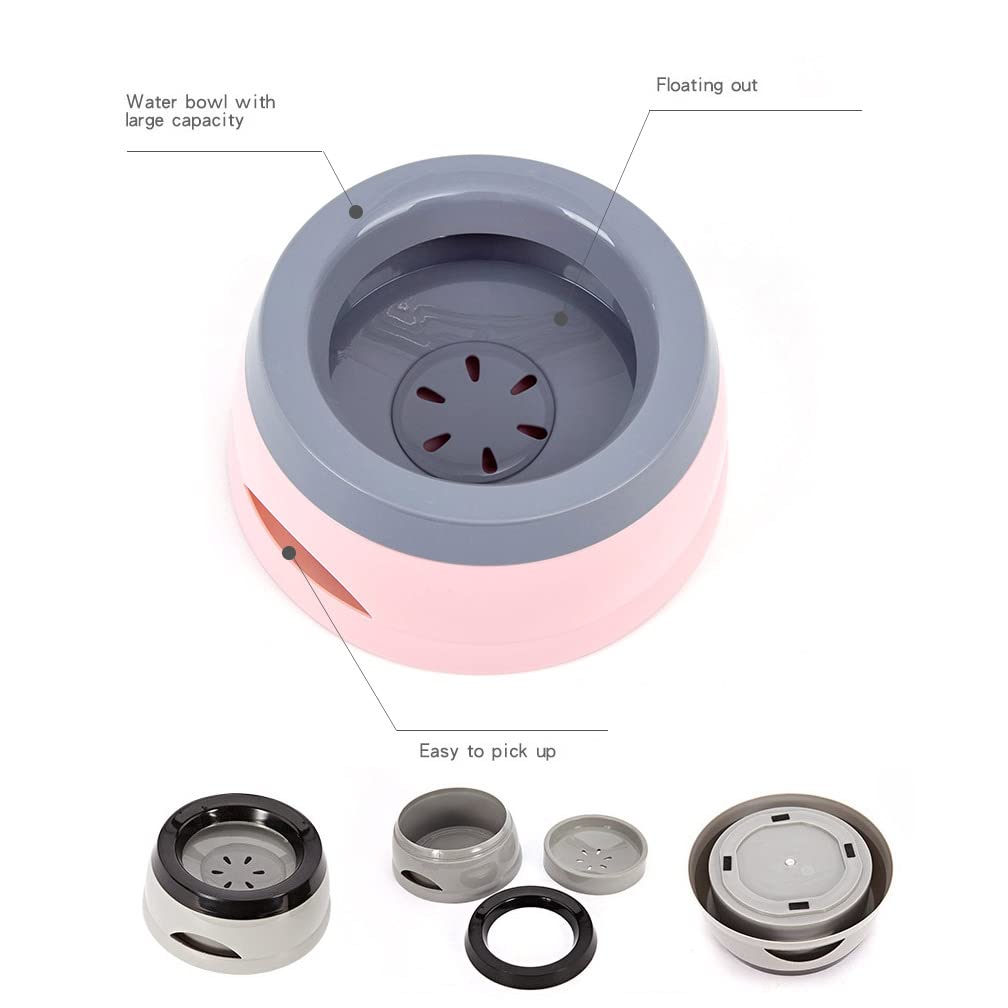 Love Dream No Spill Dog Water Bowl, No Drip Dog Slow Water Feeder No Slip Vehicle Carried Pet Water Dispenser 25 Oz With Floatin