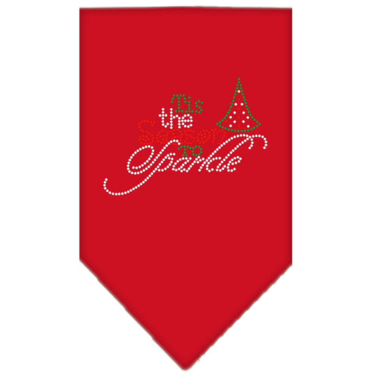 Christmas Pet and Dog Bandana Rhinestone, Tis The Season to Sparkle Red Small
