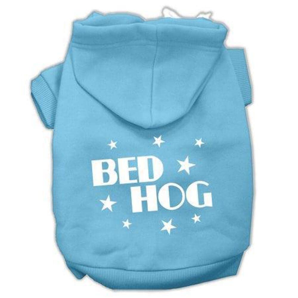 Pet, Dog & Cat Hoodie Screen Printed, 'Bed Hog' Light Pink Md (6-10 Lbs.)