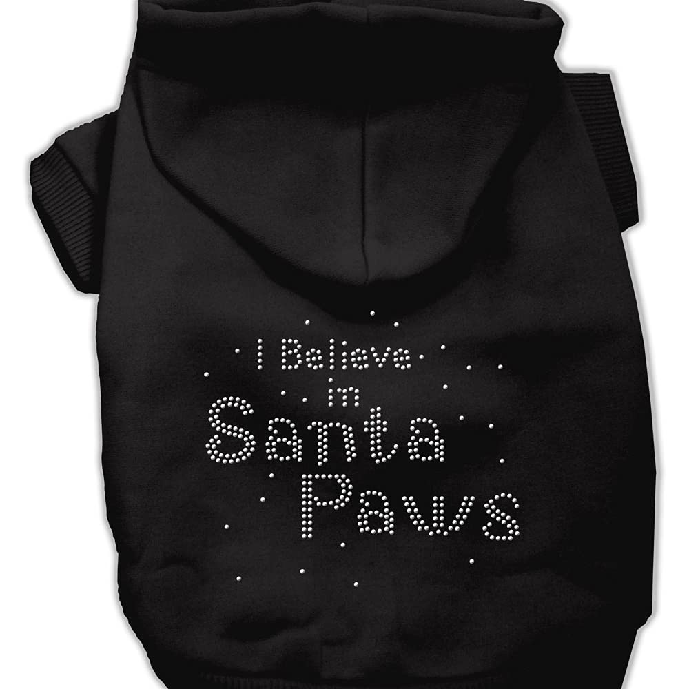 Mirage Pet Products 14-Inch I Believe in Santa Paws Hoodie, Large, Black