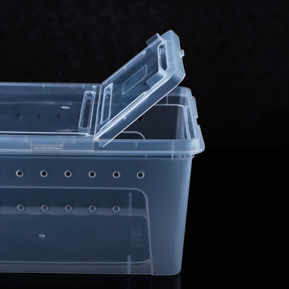 2 Pack Reptile Box Escape-Proof Breeding House Portable Reptile Terrarium Habitat For Reptile Crickets Snails Hermit Crabs Baby