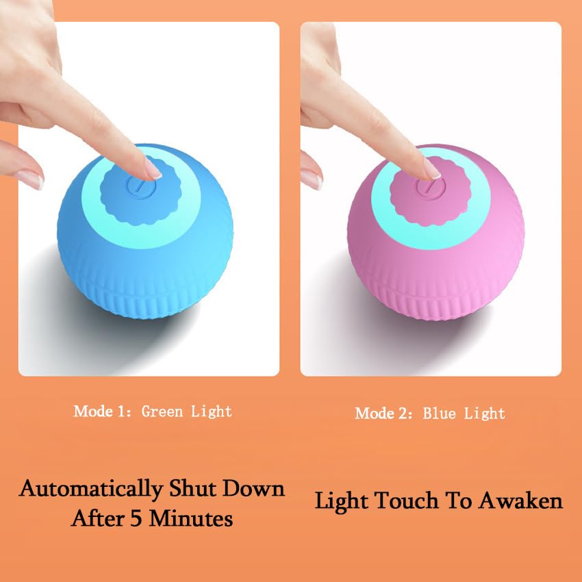 Smart Led Cat Toy - Electric Self-Rolling Interactive Teaser Ball, Small Pet Exercise & Activity (Pink)