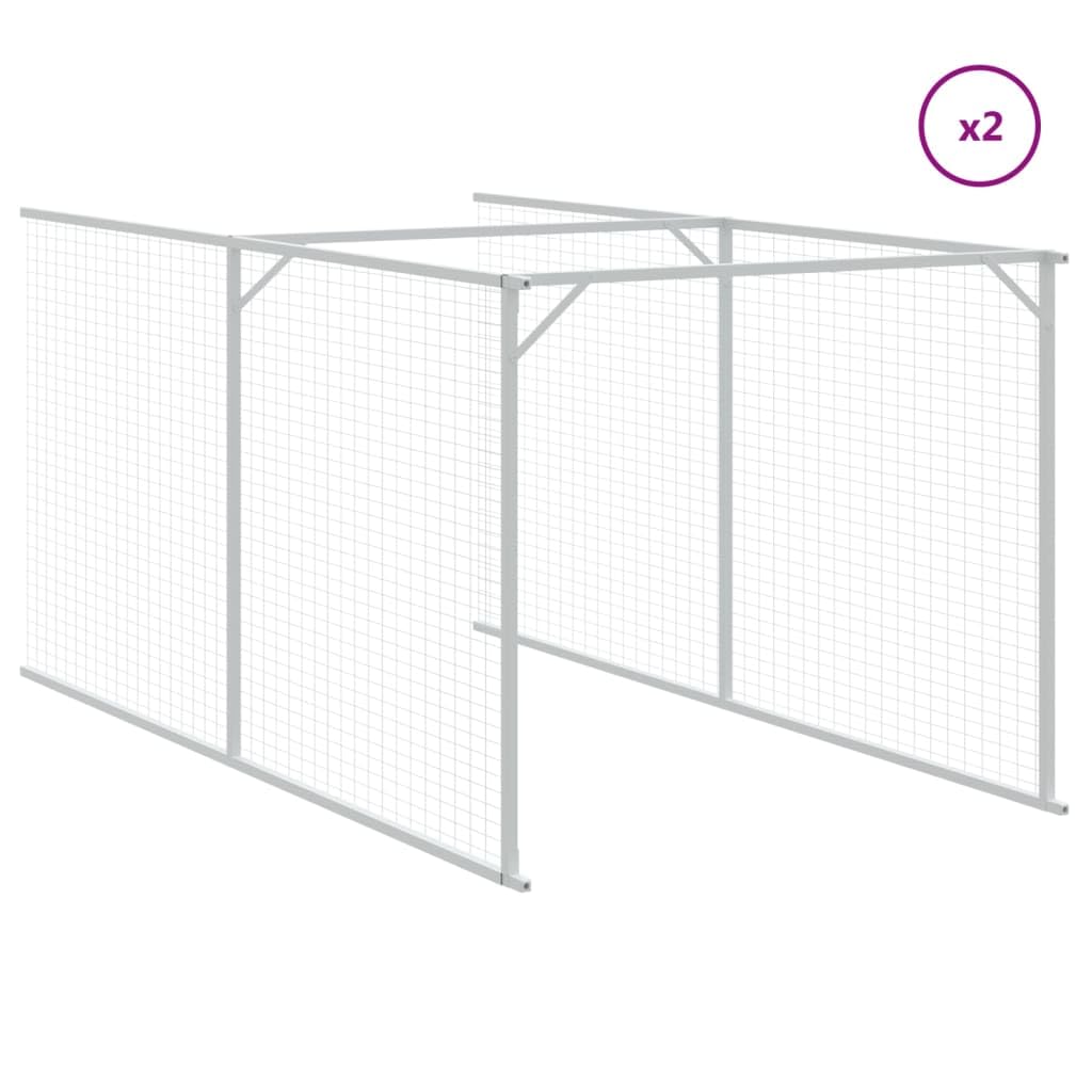 vidaXL Dog House with Roof Light Gray 46.1x239.8x48.4 Galvanized Steel