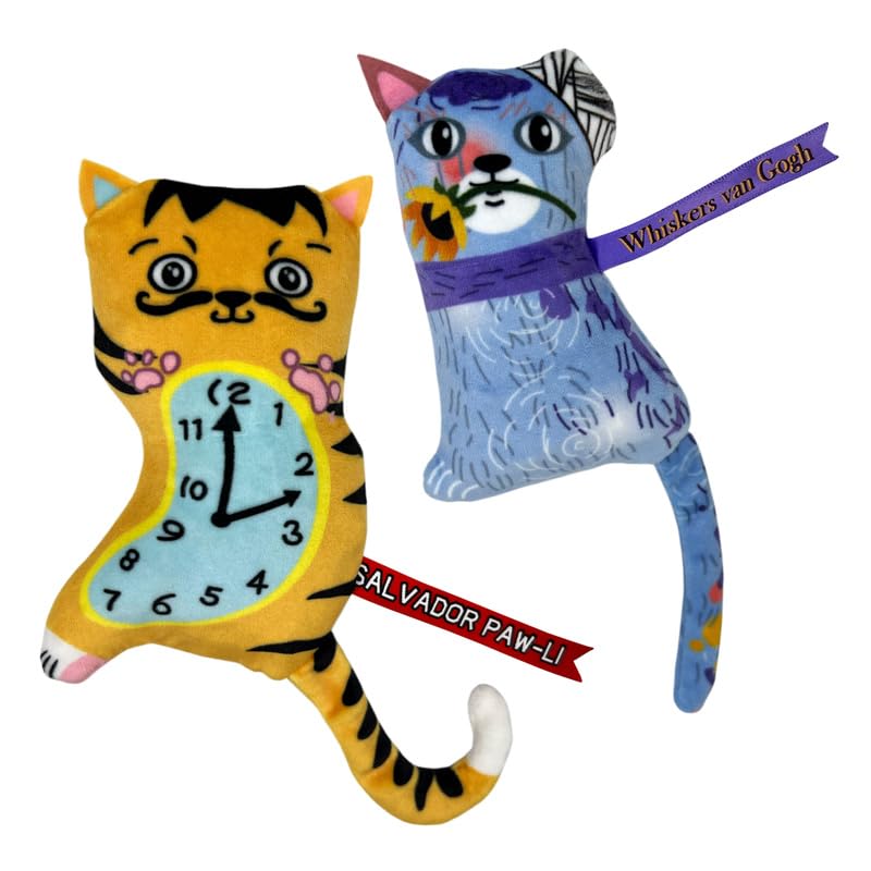 Kong Artz Cats - Crackling Cat Toys With Catnip, Ribbon And Tail (Dali/Van Gogh)