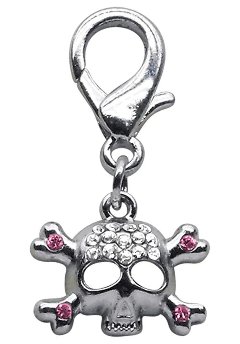 Mirage Pet Products Lobster Claw Skull Charm Pink