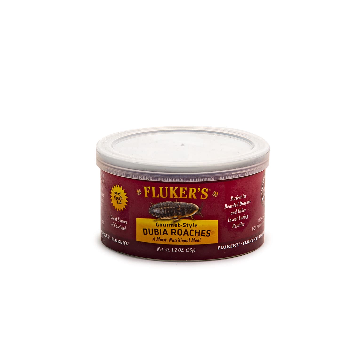Flukers Gourmet Canned Food for Reptiles, Fish, Birds and Small Animals, Dubia Roaches, 1.2 oz