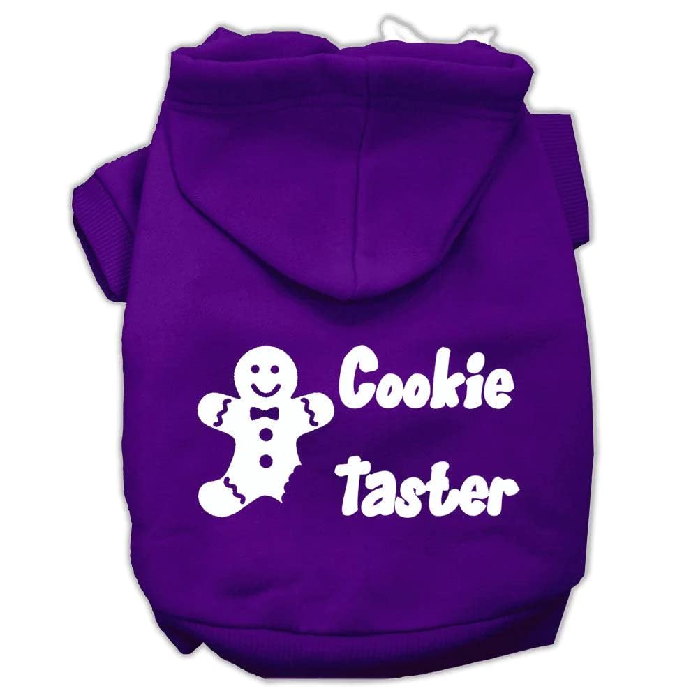 Christmas Pet Dog & Cat Hoodie Screen Printed, Cookie Taster Purple XL (14-20 lbs.)