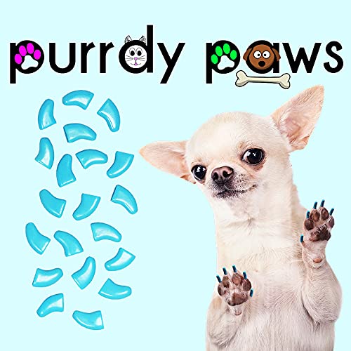 Purrdy Paws 40 Pack Soft Nail Caps For Dog Claws Sky Blue Medium