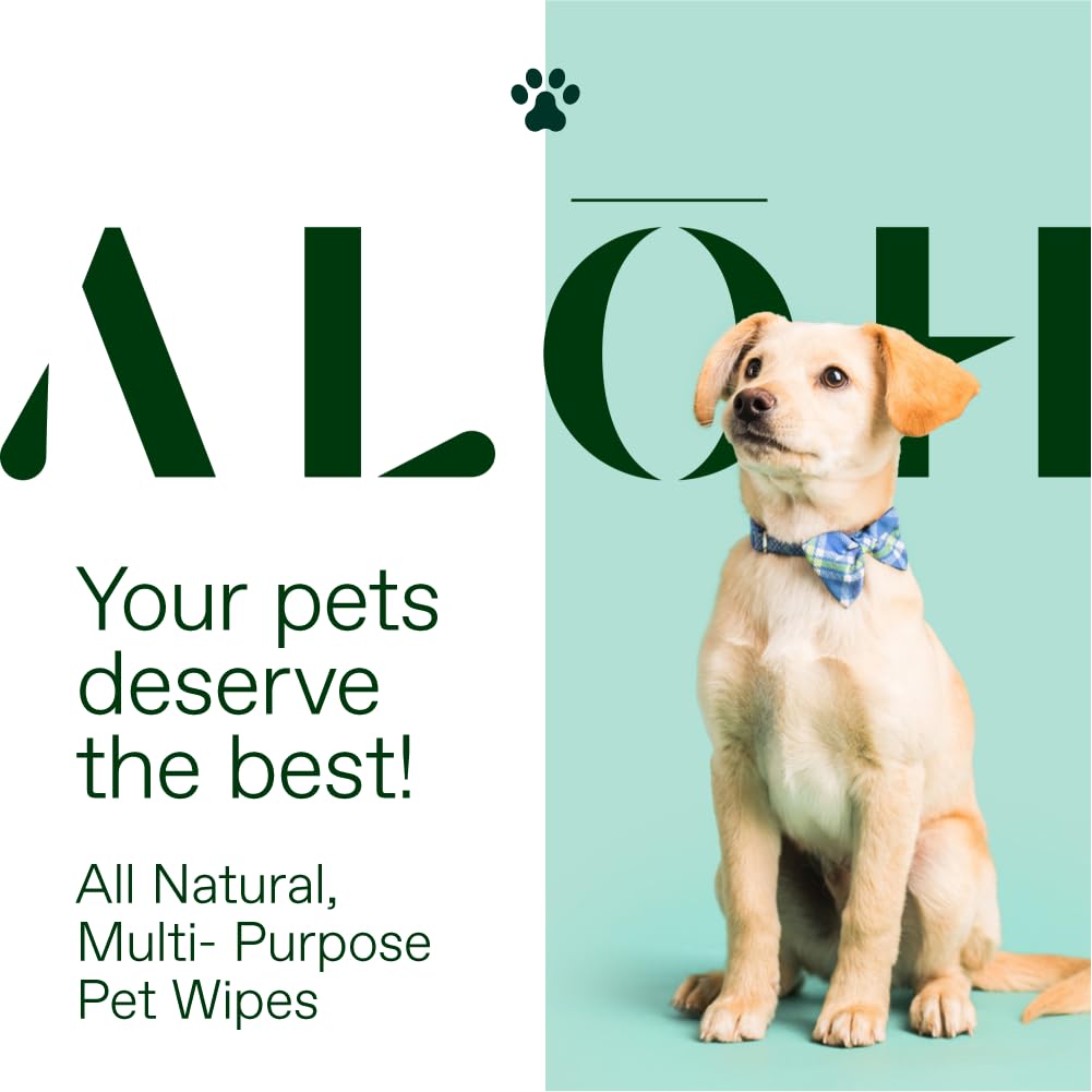 Aloh Hypoallergenic | All-Natural | Multi-Purpose Pet Wipes, Unscented 50Ct Wipes | 3 Pack Of 50Ct Wipes (150 Wipes)