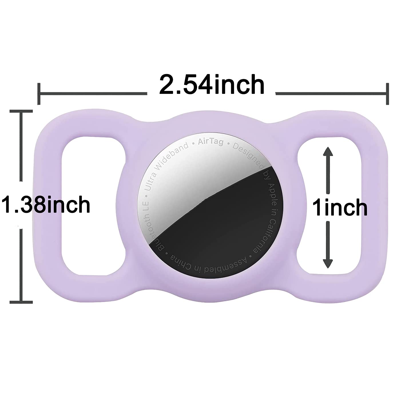 Poivy Silicone Air Tag Collar Holder - Waterproof Protective Case For Dog & Cat Gps Tracking Accessories (1 Pack, Purple)