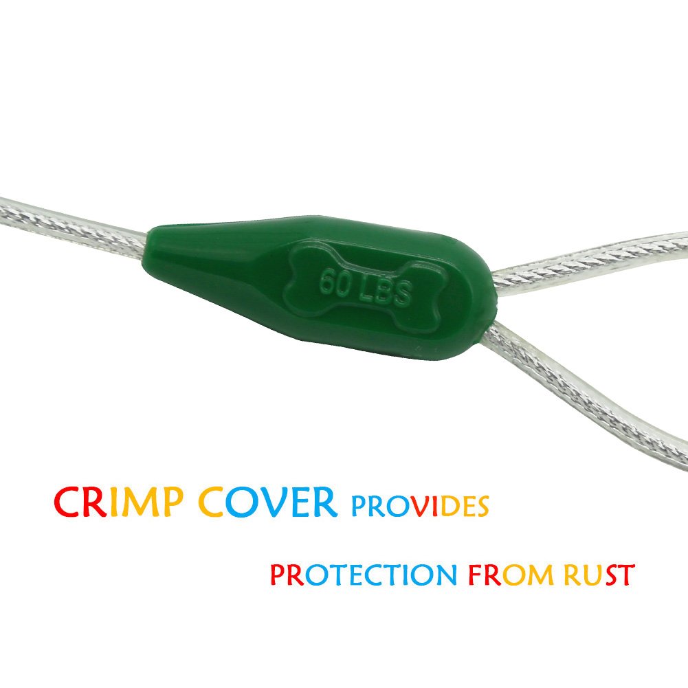 Petest 15Ft Reflective Tie-Out Cable For Medium Dogs Up To 60 Pounds