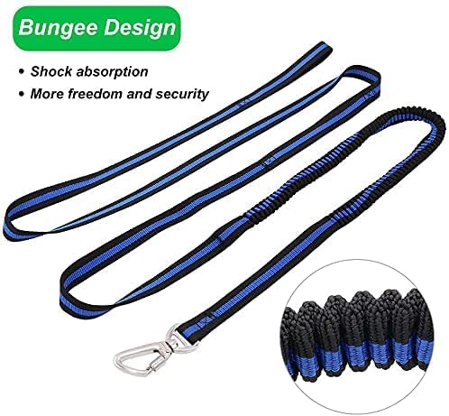 Xiaz 100Ft Dog Runner Cable For 2 Dogs, Dog Tie Out Cable For Small, Medium, Large Dogs Up To 200Lbs,Dog Runner Lead For Yard, Camping, Outdoor, With 8 Ft Nylon Bungee Runner