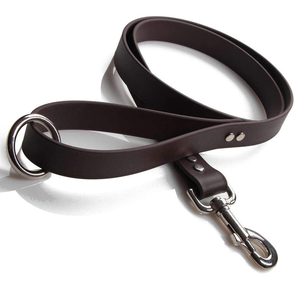Mendota Pet Durasoft Imitation Leather Snap Lead - Dog Leash - Made In The Usa - Brown, 1 In X 4 Ft