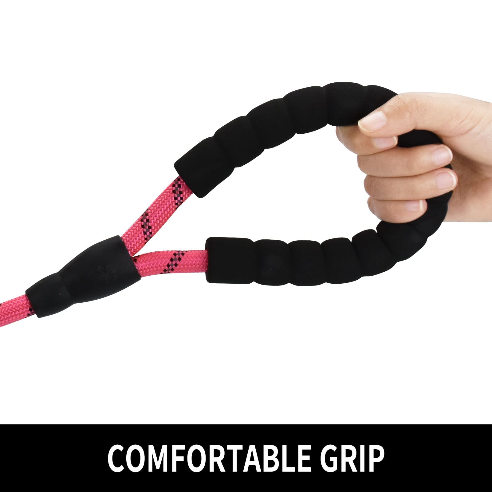 Panykoo 5 Ft Strong Pet Dog Leash With Highly Reflective Threads,360-Degree No Tangles And Comfortable Padded Handle,Suitable For Small,Medium And Large Dogs