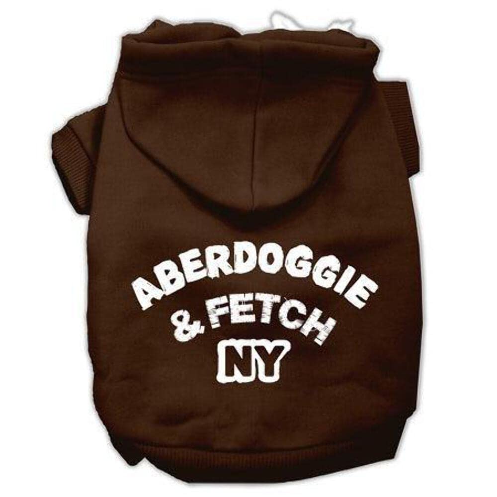 Mirage Pet Products 10&quot; Aberdoggie NY Screen Print Pet Hoodie, Small, Grey