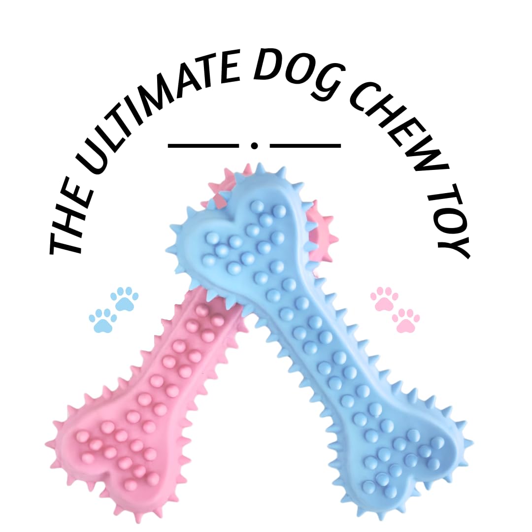 Simplyy Rubber Bone Dog Chew Toy - Durable & Long-Lasting Bite-Resistant Chew Toy For Dogs Perfect For Fun, Dental Health, And E