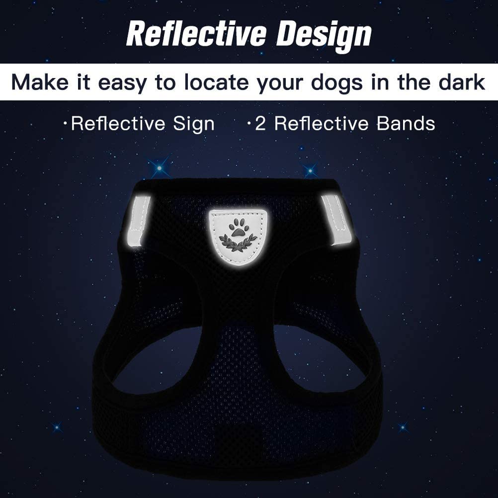 Pawchie Puppy Harness And Leash Set - Soft Mesh Dog Vest Harness, Reflective & Adjustable Harness For Small To Medium Dogs, Cats And Puppies