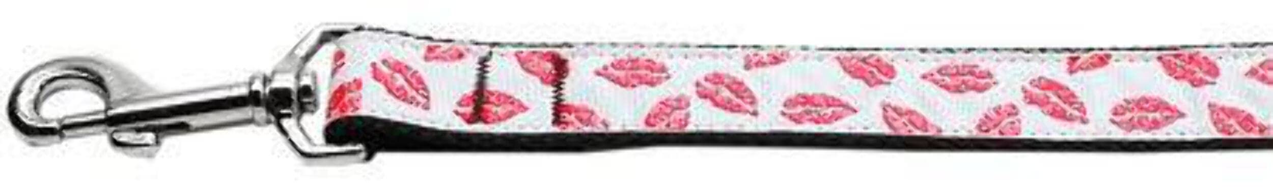 Pet Dog & Cat Nylon Collar or Leash, "Sparkling Smooches" 3/8" w x 4 ft. leash