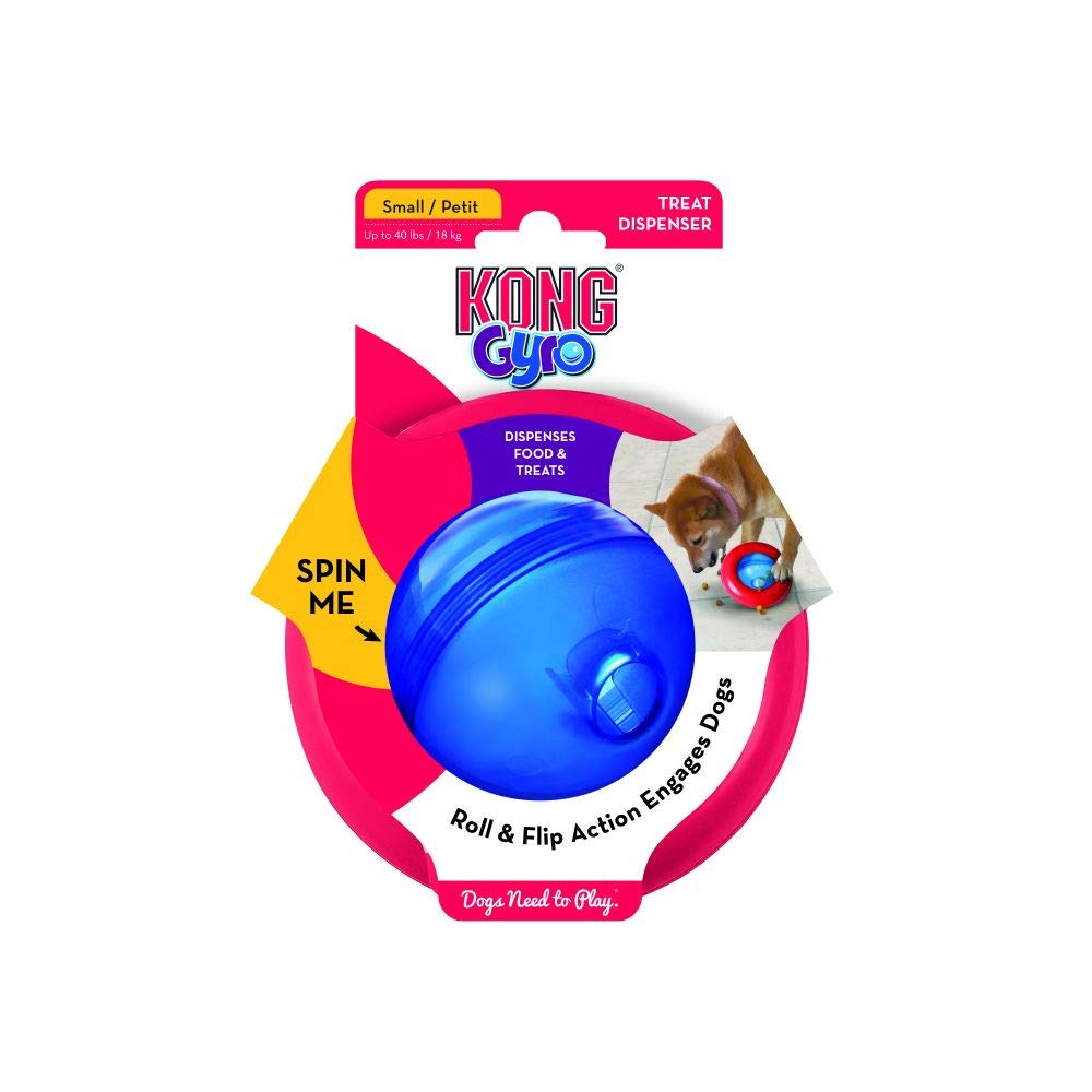 Kong Gyro - Interactive Dog Toy For Treat Dispensing - Dog Slow Feeder For Healthy Eating - For Small Dogs