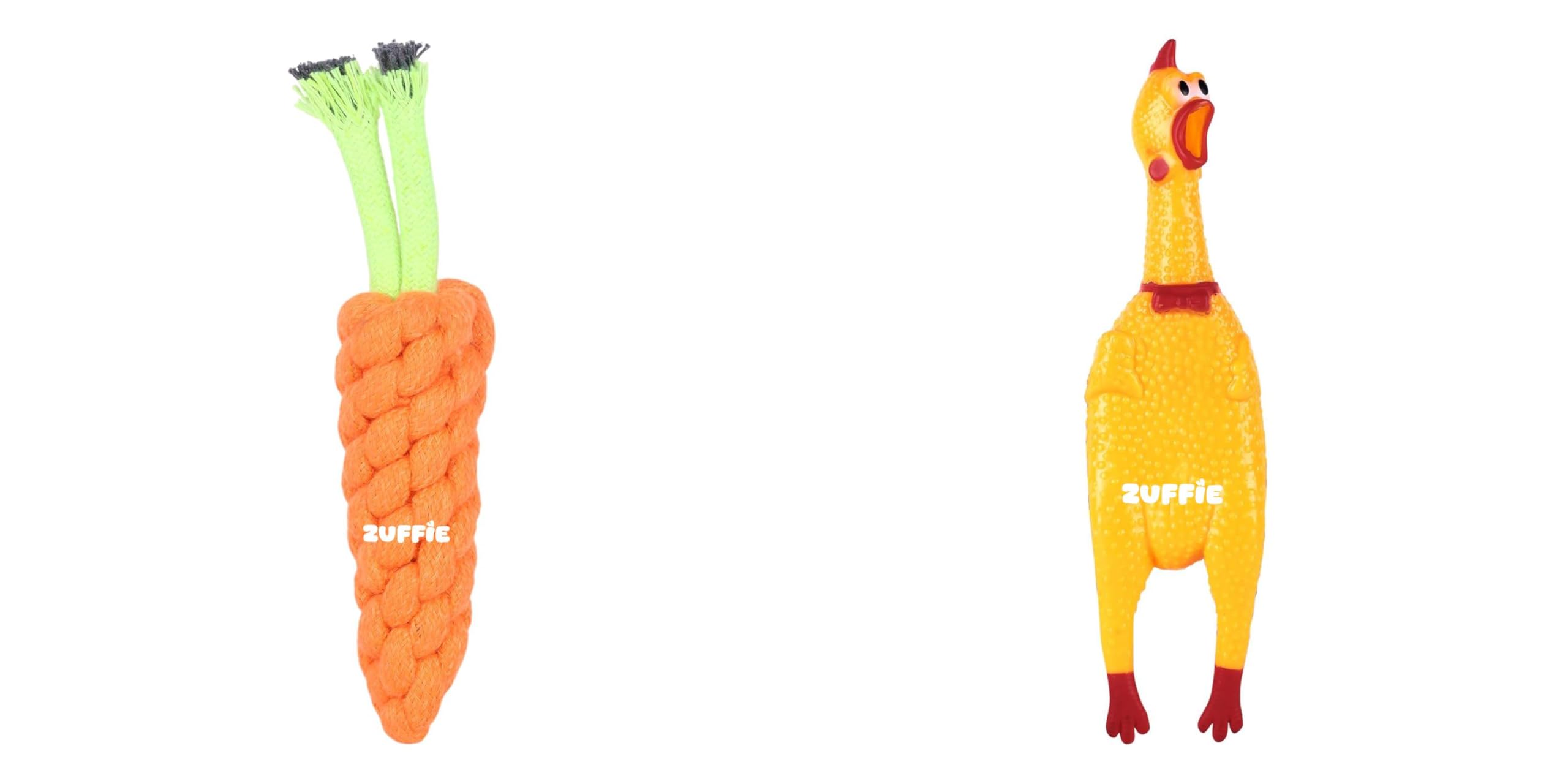 Zuffie Carrot Rope Dog Toy And Cock Dog Toy  Durable Rubber Chew Play Toy | Combo Of 2