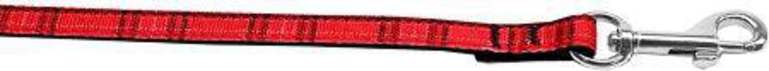 Pet Dog & Cat Nylon Collar or Leash, "Plaids" Red Plaid Cat Safety Collar