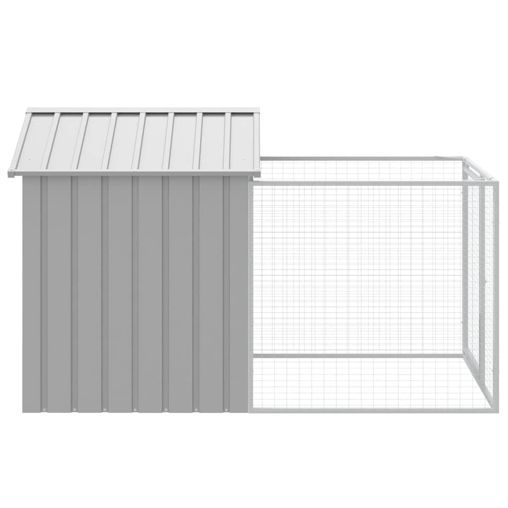 vidaXL Dog House with Roof Light Gray 46.1x480.7x48.4 Galvanized Steel