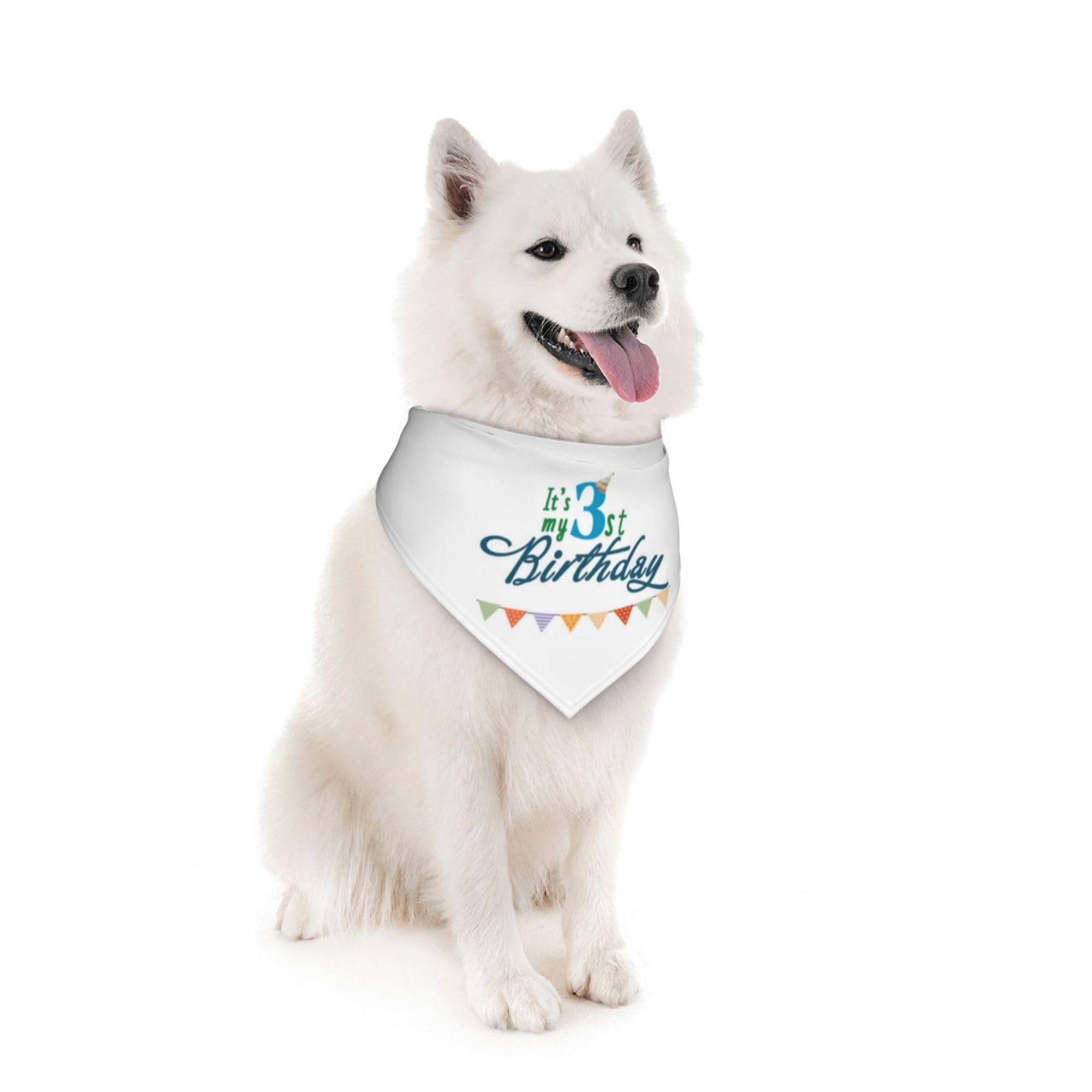 It'S My 3Rd Birthday Blue Dog Bandana Scarf Triangle Bibs Pet Accessories Cat Kerchief