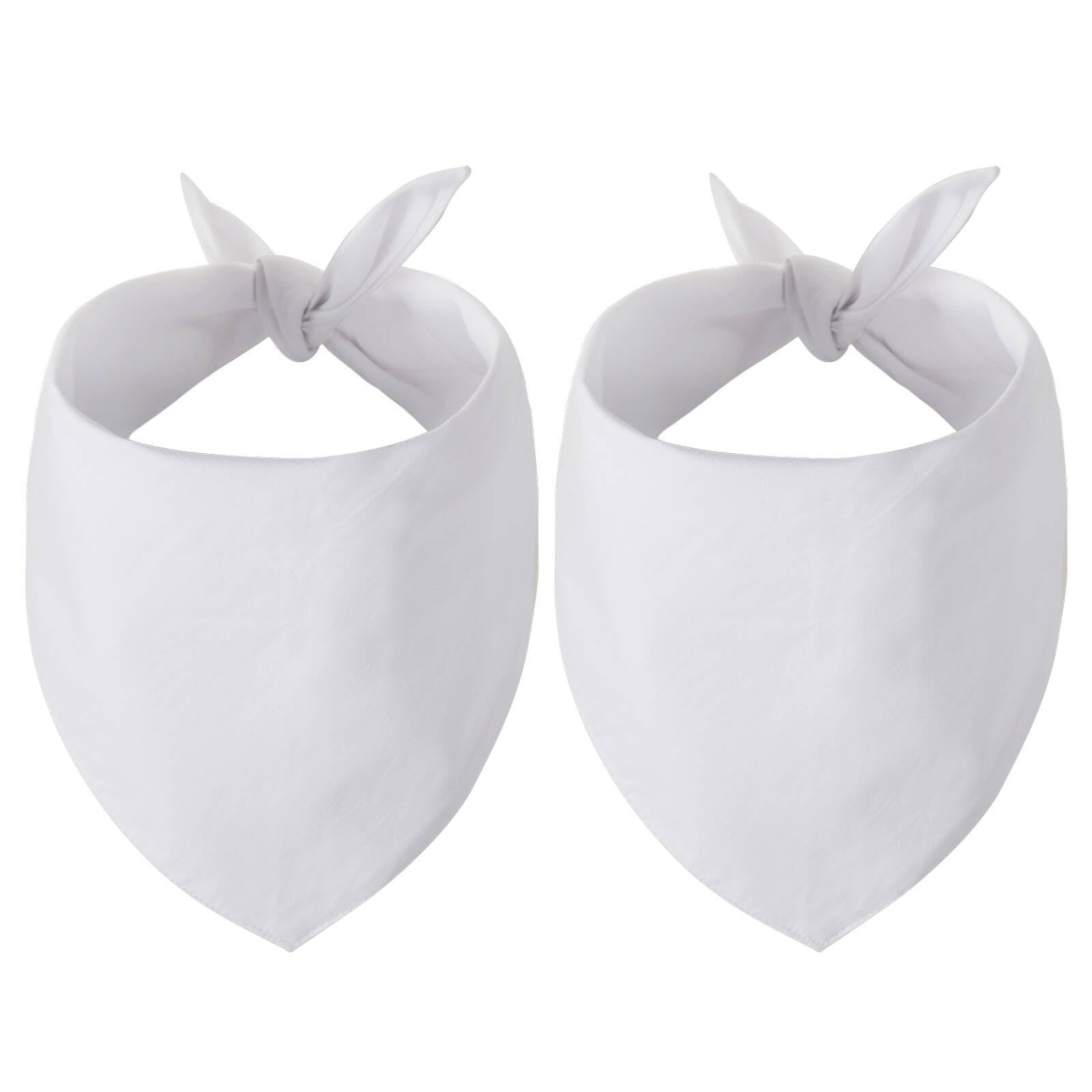 Gofshy Blank Dog Bandanas Medium-2Pcs, Diy Solid White Triangle Scarf Premium Cotton Handkerchief Or Bib, Personalized Design Bi