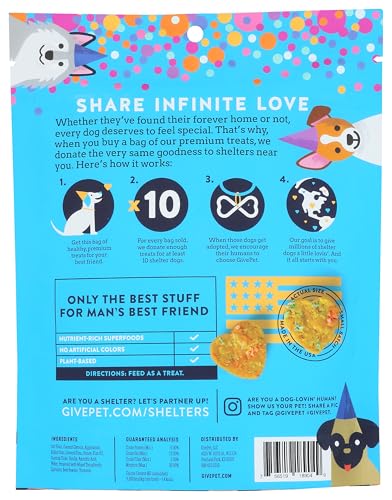 GivePet Birthday Bash Dog Treats, 6 Oz - Natural Applesauce, Oats & Honey Snacks for Training, No Artificial Flavors, Blue