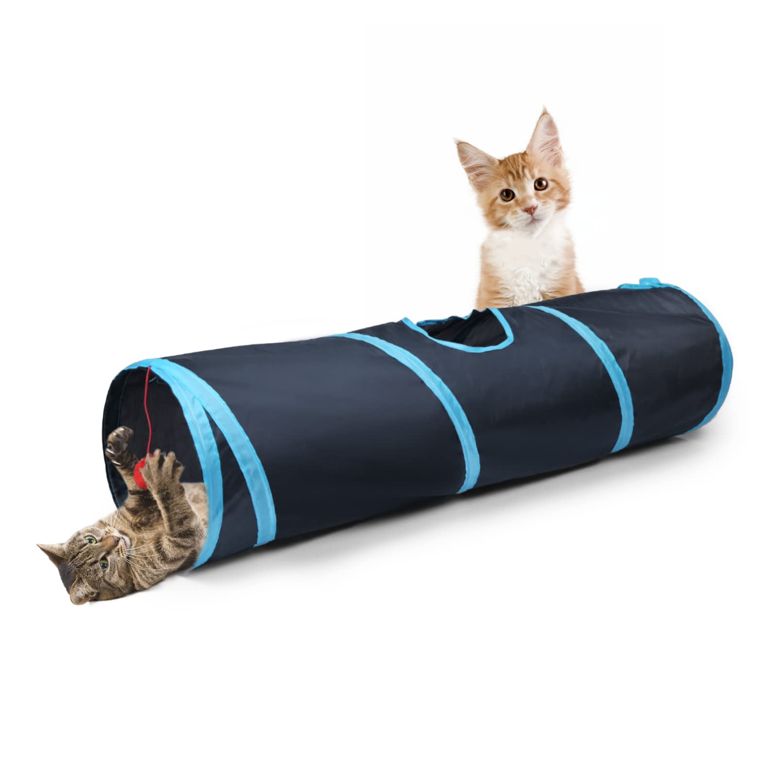 Sheldamy Cat Tunnel, 2-Way Collapsible Play Tunnel, Interactive Toy Maze For Small Animals, Suitable For Kittens, Puppies, Rabbi