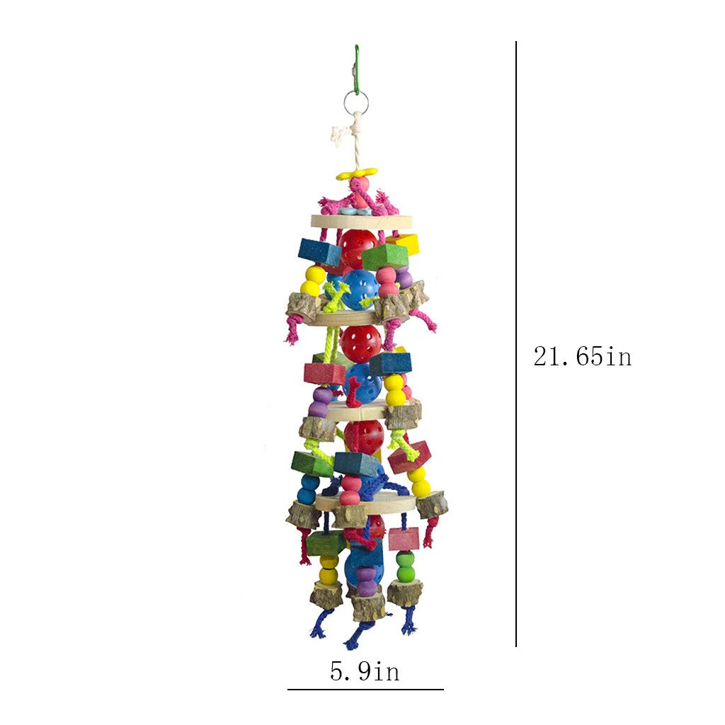 Deloky Large Parrot Toys - Natural Wood Large Bird Chewing Toys Suggested For Macaws Cokatoos,African Grey And A Variety Of Larg