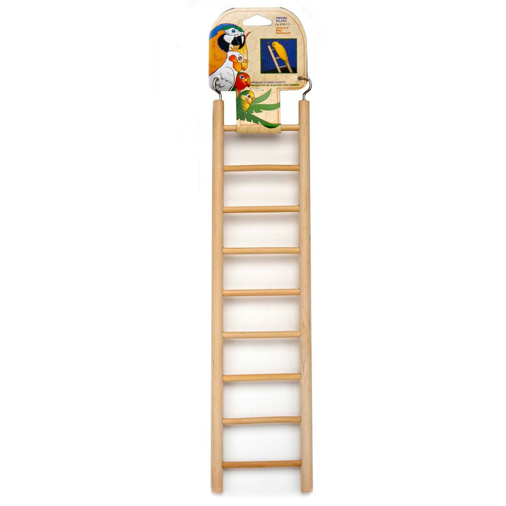 Penn-Plax 9-Step Wooden Bird Ladder | Easy To Install | Fun Exercise For Your Bird (Ba115)