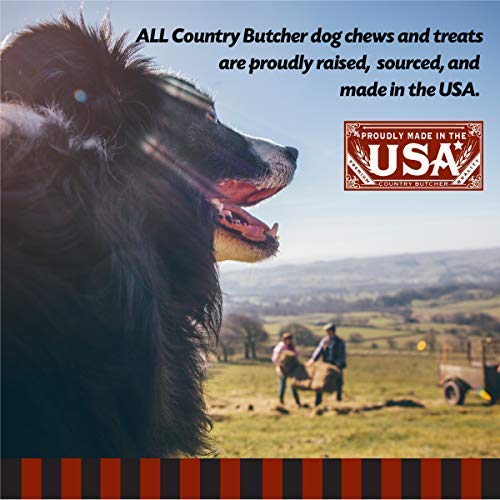 THE COUNTRY BUTCHER Filled Beef Trachea Dog Treats, Glucosamine and Chondroitin for Joint Health, Natural, Tough, Stuffed Chew T