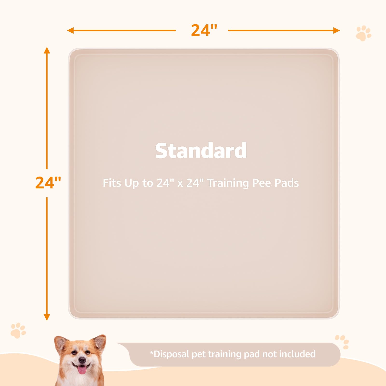 LOOBANI Dog Pee Pad Holder - 2 Pack Silicone Puppy Pad Holder - High Edge Dog Potty Tray with 4 Holder Clamps for Puppy Potty Tr