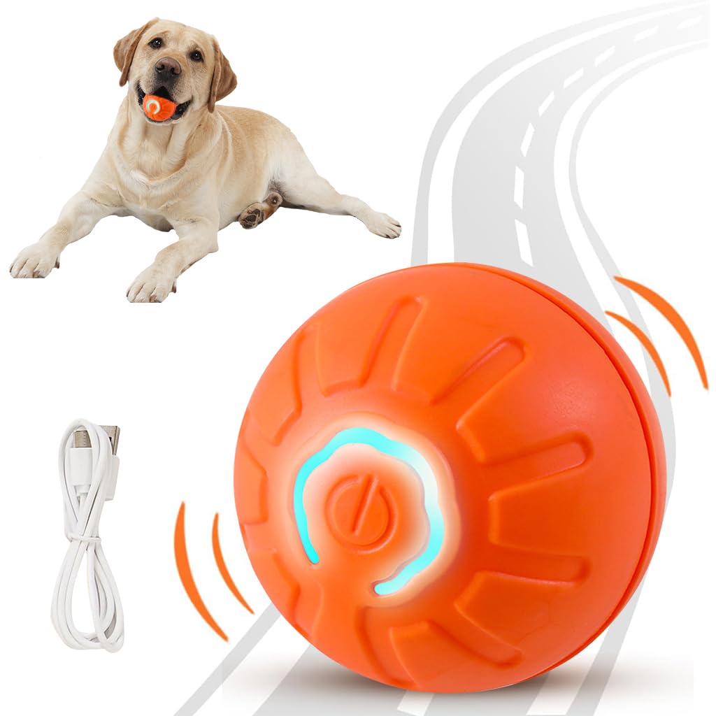 Qpets Small Dog Ball, Dog Chew Toys, Rubber Toys for Dogs, Interactive Bouncing Toy with Cool Lighting Ideal for Indoor and Outd