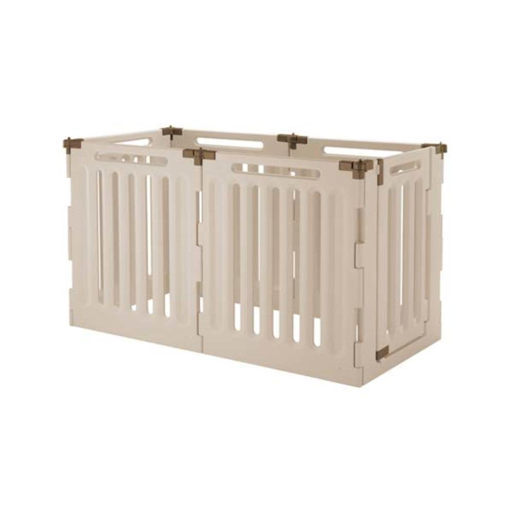Richell Convertible Indoor/Outdoor Pet Playpen, Large, Soft Tan/Mocha