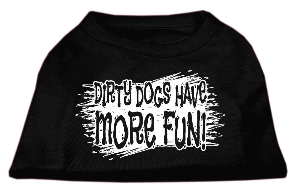 Pet Dog & Cat Shirt Screen Printed, 'Dirty Dogs Have More Fun' Brown Lg (10-14 Lbs.)